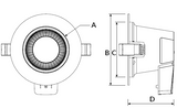 Downlight DT 18W CCT 3000/4000/5700K 90° CRI90 UGR22 IP54 DALI,  Ø228, Hulmål Ø200-210, Sort