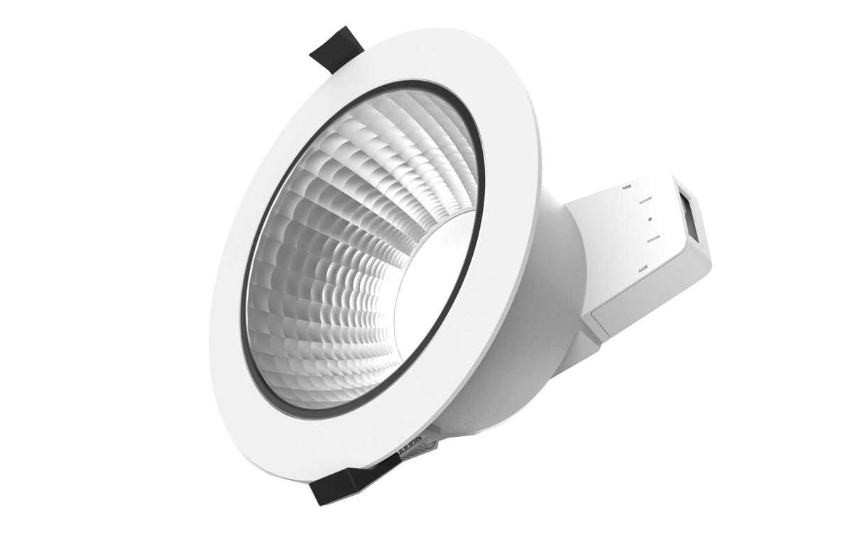 Downlight DT 18W CCT 3000/4000/5700K 90° CRI90 UGR22 IP54 DALI,  Ø228, Hulmål Ø200-210, Hvid