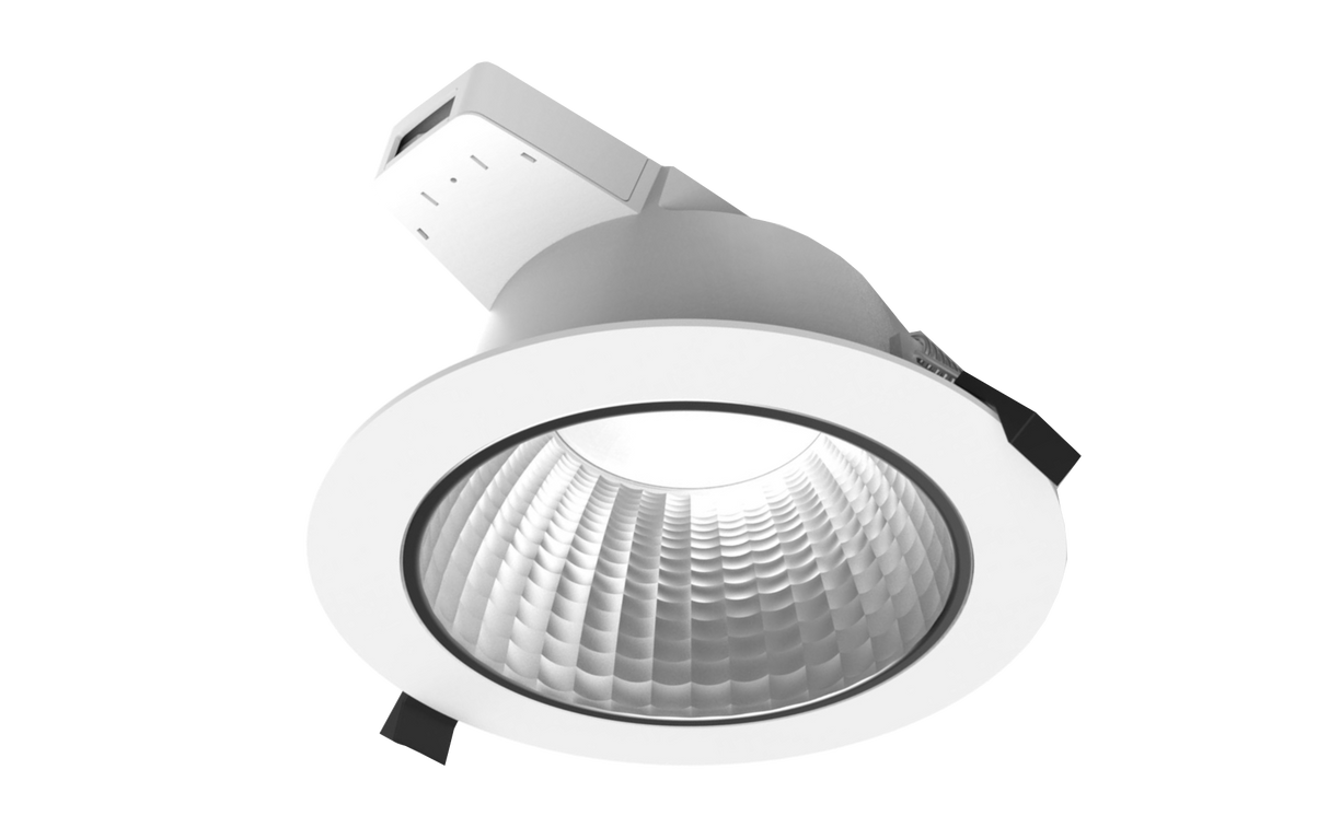 Downlight DT 18W CCT 3000/4000/5700K 90° CRI90 UGR22 IP54 DALI,  Ø228, Hulmål Ø200-210, Hvid