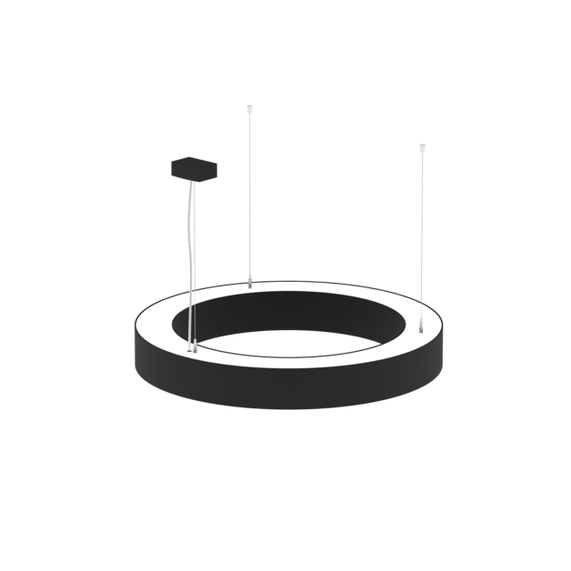 SALVIA RING DI/IN 124W 3000K 3640/8390lm, DALI, Ø800, Sort, 30% op, 70% ned