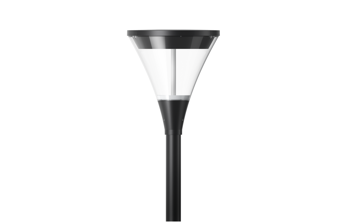 GERA PARK Halvafskærmet INDIR. 12/20/30/40W 2700/3000/4000K, IP66, IK09, Sort RAL 9005, CRI80