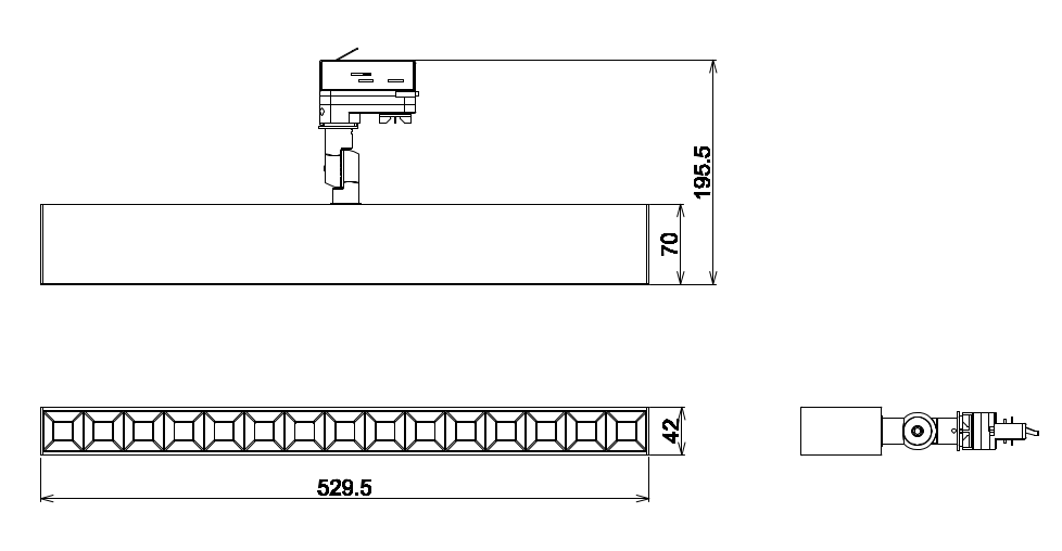 HEDERA 37W 3000K 60° CRI80 IP20 Hvid 3-faset