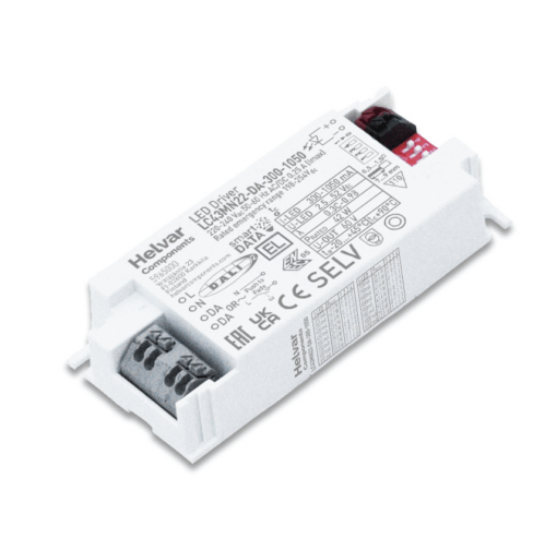 Helvar - LC43MN22-DA-300-1050, LED driver DALI-2 + PUSH dim + EnergyData, panel ready, 42W, preset 900mA (DIP)