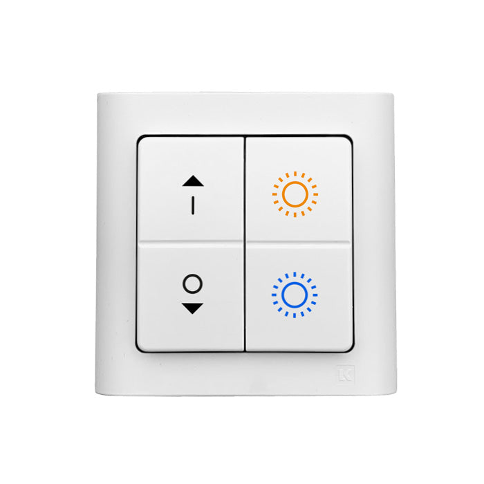 Casambi Trådløst EnOcean tryk til Bluetooth systemer, Batteriløs, 4-tryk med gravering TW, Hvid