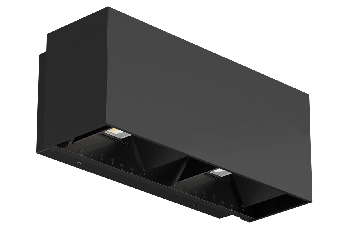 ARNO Væglampe up/down, 15°~120°, 10W 3000K, CRI80, IP65, Sort