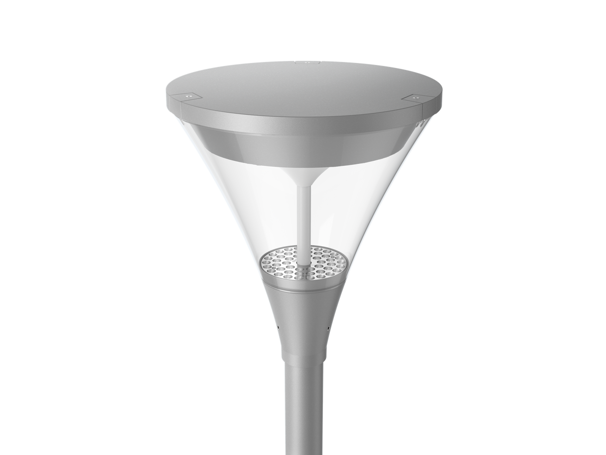 GERA PARK Halvafskærmet INDIR. 12/20/30/40W 2700/3000/4000K, IP66, IK09, Alu RAL 9006, CRI80