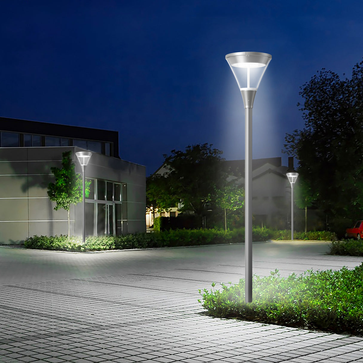 GERA PARK Halvafskærmet INDIR. 12/20/30/40W 2700/3000/4000K, IP66, IK09, Sort RAL 9005, CRI80